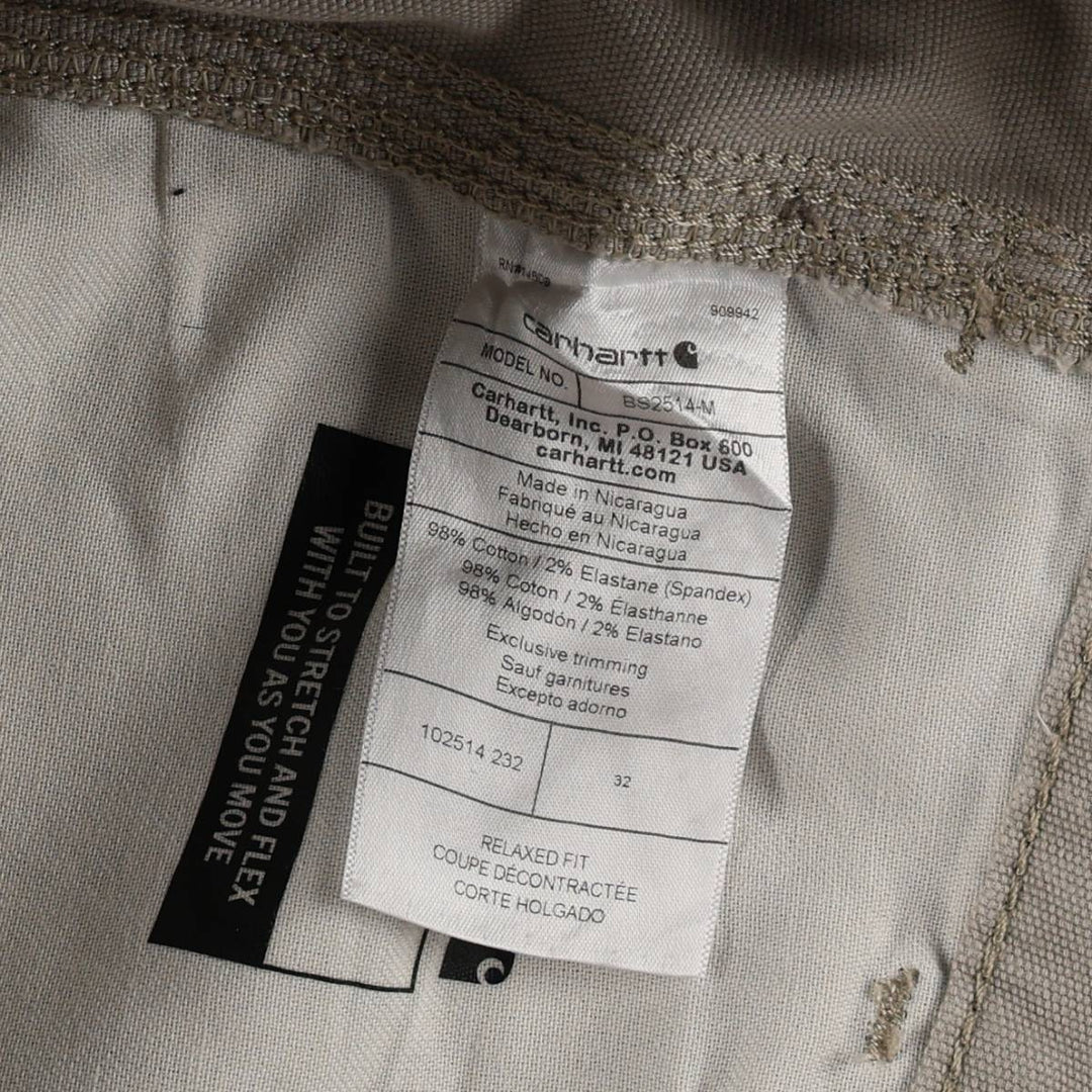 Carhartt Relaxed Fit Duck Canvas Work Shorts (Men's W31 equivalent) cotton Beige type Vintage Second Hand