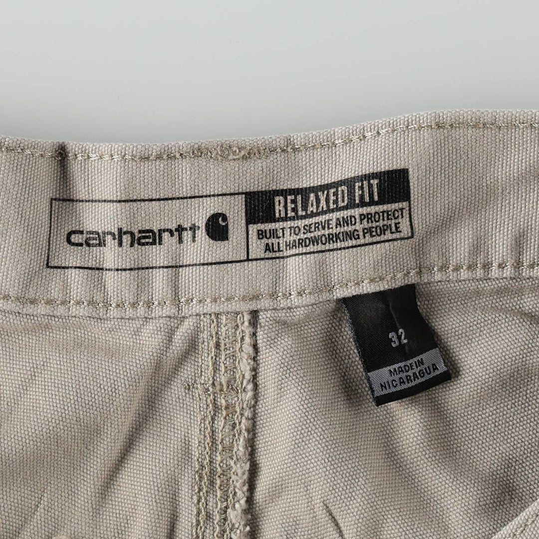 Carhartt Relaxed Fit Duck Canvas Work Shorts (Men's W31 equivalent) cotton Beige type Vintage Second Hand