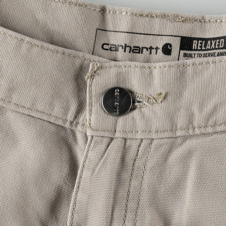 Carhartt Relaxed Fit Duck Canvas Work Shorts (Men's W31 equivalent) cotton Beige type Vintage Second Hand