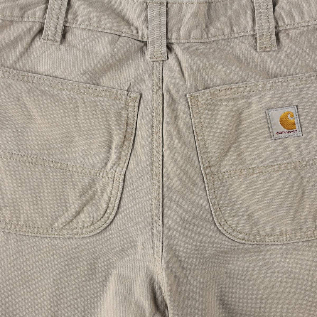 Carhartt Relaxed Fit Duck Canvas Work Shorts (Men's W31 equivalent) cotton Beige type Vintage Second Hand