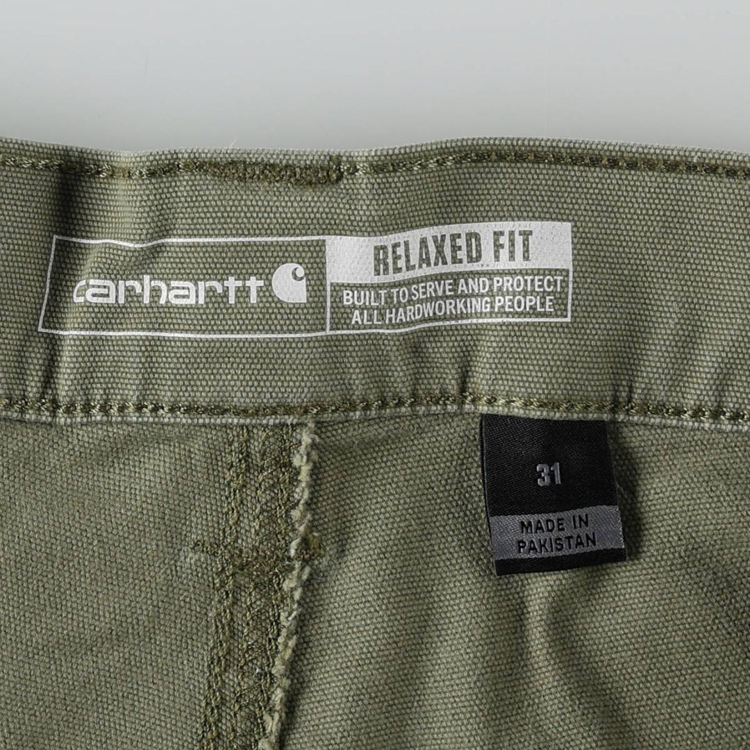 Carhartt Relaxed Fit Duck Cargo Shorts (Men's, size W31 equivalent) cotton Khaki type Vintage Second Hand