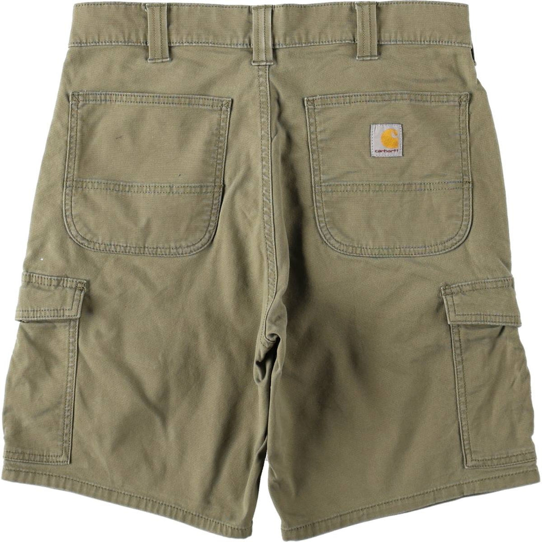 Carhartt Relaxed Fit Duck Cargo Shorts (Men's, equivalent to size W32) cotton Khaki type Vintage Second Hand