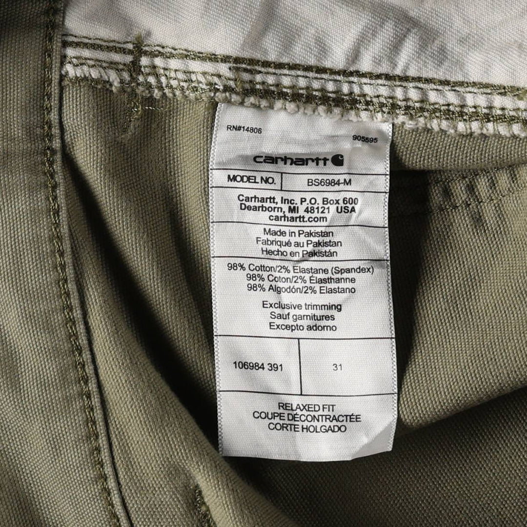 Carhartt Relaxed Fit Duck Cargo Shorts (Men's, equivalent to size W32) cotton Khaki type Vintage Second Hand