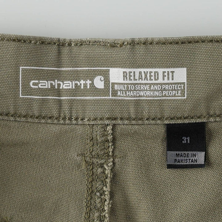 Carhartt Relaxed Fit Duck Cargo Shorts (Men's, equivalent to size W32) cotton Khaki type Vintage Second Hand