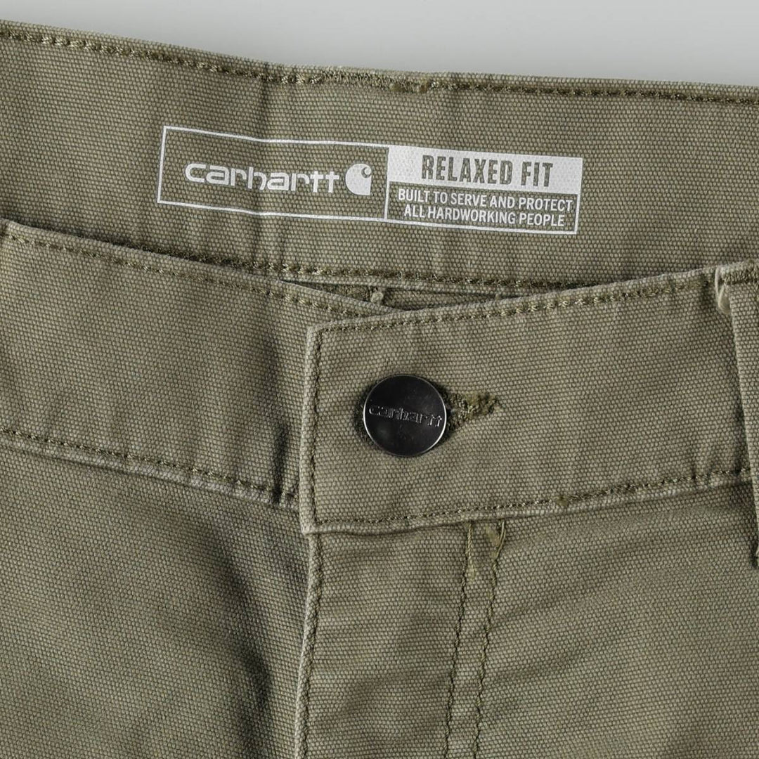 Carhartt Relaxed Fit Duck Cargo Shorts (Men's, equivalent to size W32) cotton Khaki type Vintage Second Hand