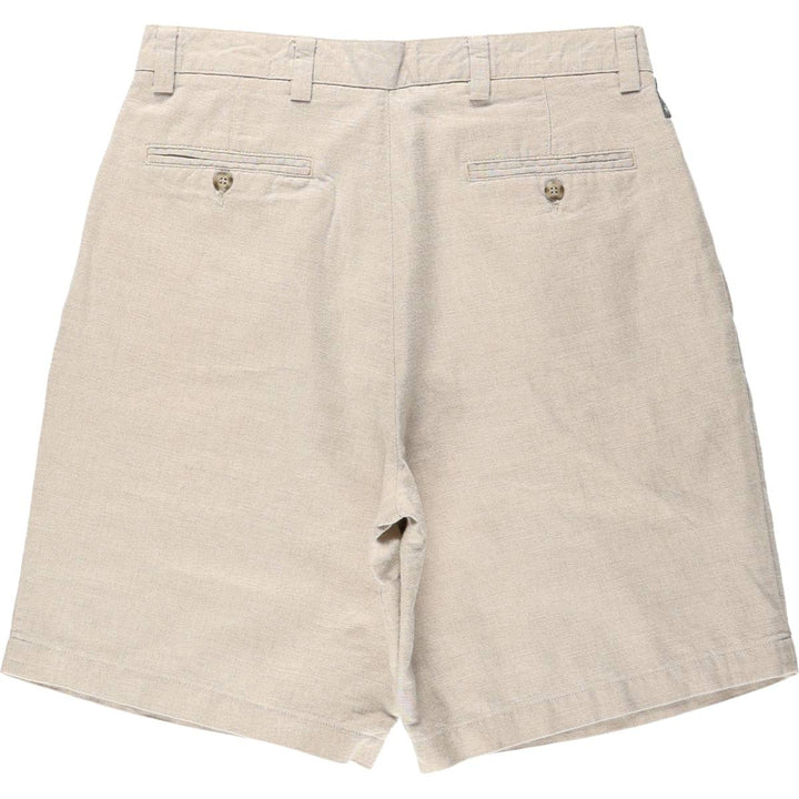 Dockers Record Two-Pleat Linen Shorts, Men's Size W33 (approx.) linen Beige type Vintage Second Hand