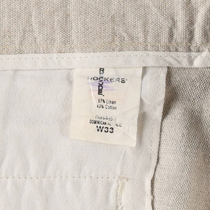 Dockers Record Two-Pleat Linen Shorts, Men's Size W33 (approx.) linen Beige type Vintage Second Hand