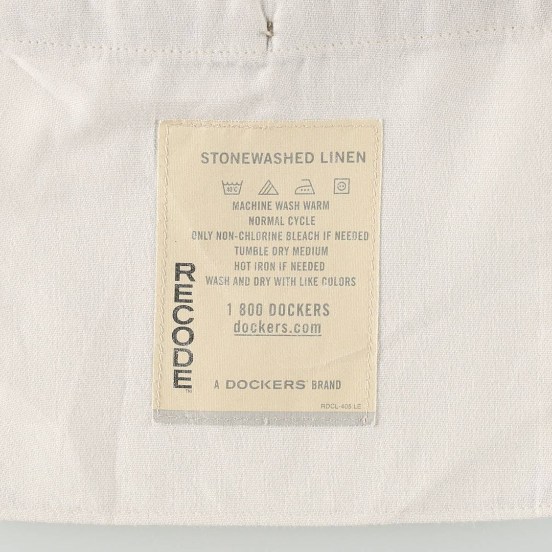 Dockers Record Two-Pleat Linen Shorts, Men's Size W33 (approx.) linen Beige type Vintage Second Hand