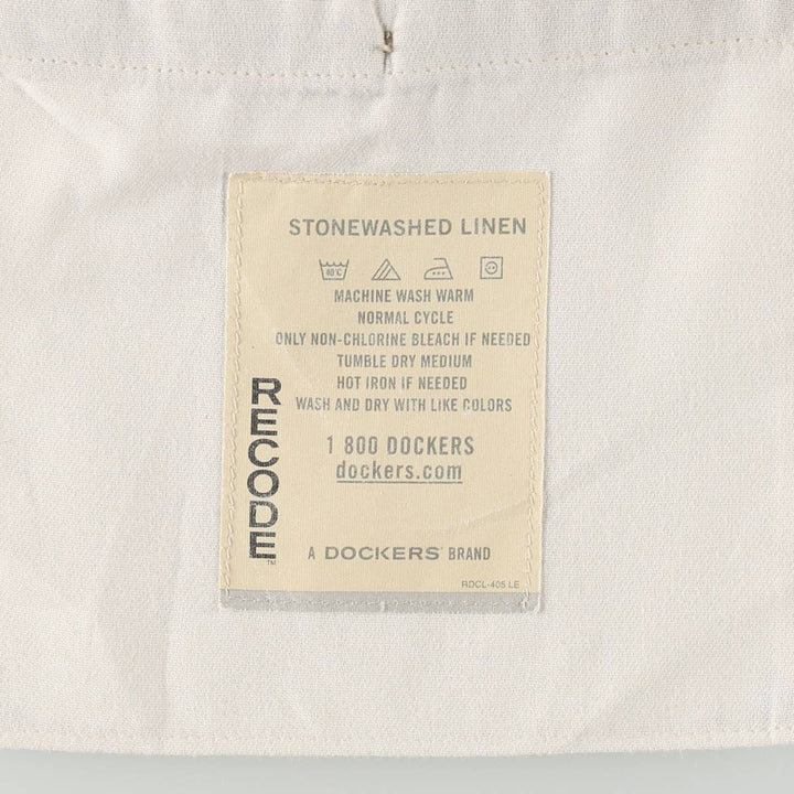 Dockers Record Two-Pleat Linen Shorts, Men's Size W33 (approx.) linen Beige type Vintage Second Hand