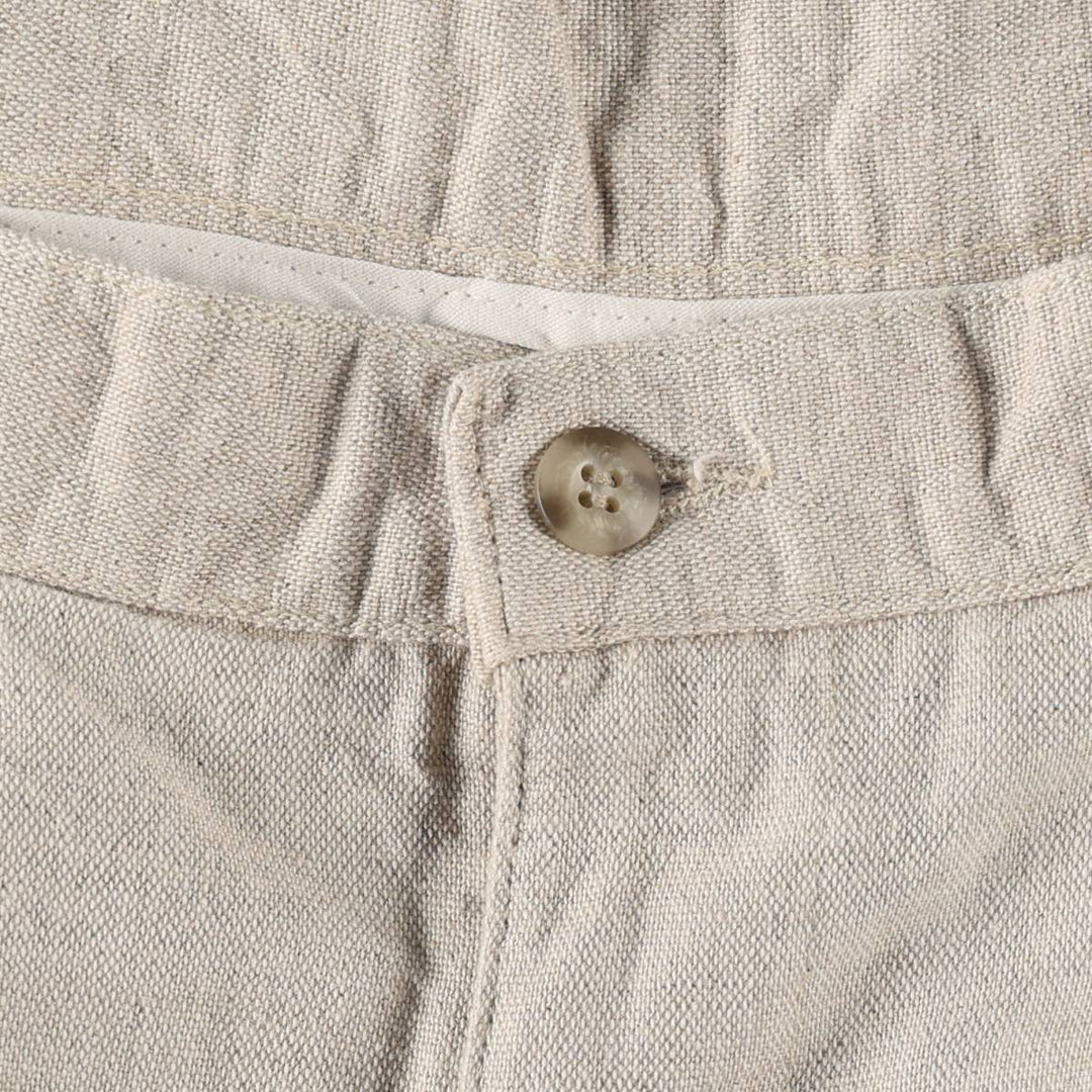 Dockers Record Two-Pleat Linen Shorts, Men's Size W33 (approx.) linen Beige type Vintage Second Hand