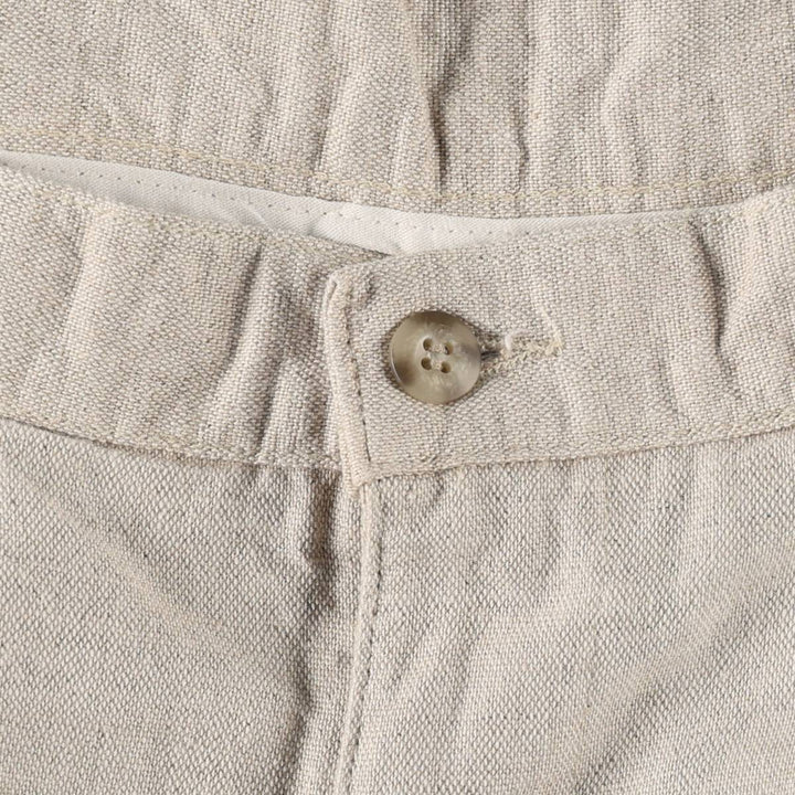 Dockers Record Two-Pleat Linen Shorts, Men's Size W33 (approx.) linen Beige type Vintage Second Hand