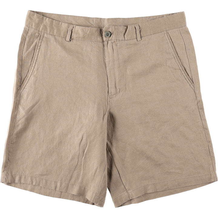 Tasso Elba Shorts, Men's W36 equivalent. linen Beige type Vintage Second Hand