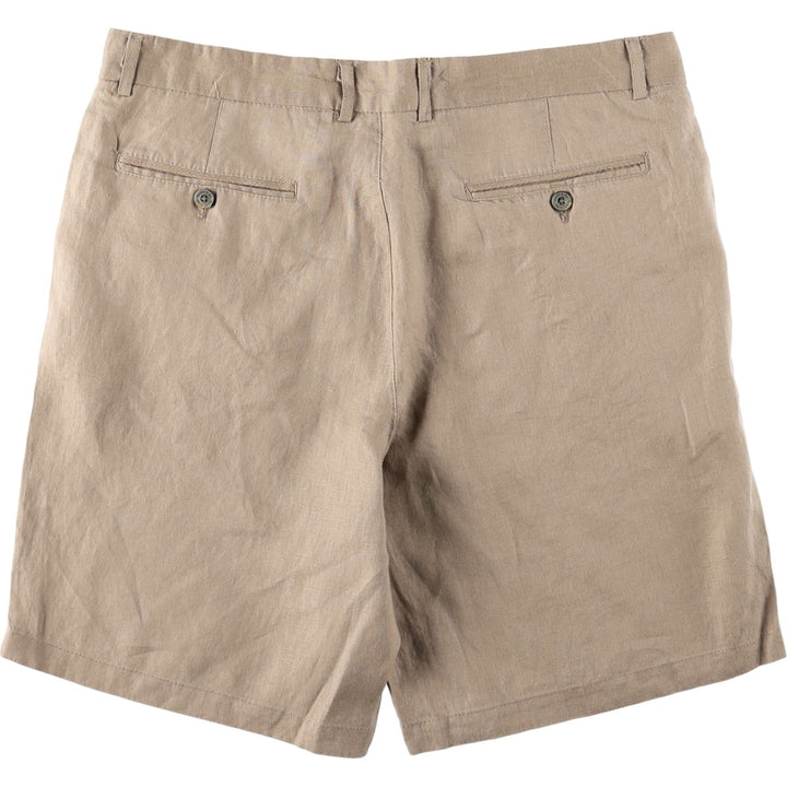 Tasso Elba Shorts, Men's W36 equivalent. linen Beige type Vintage Second Hand