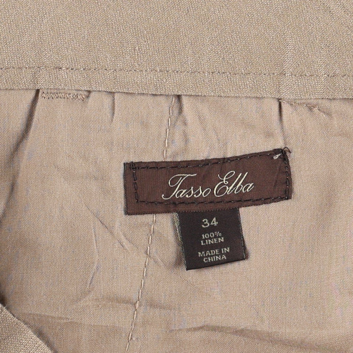 Tasso Elba Shorts, Men's W36 equivalent. linen Beige type Vintage Second Hand