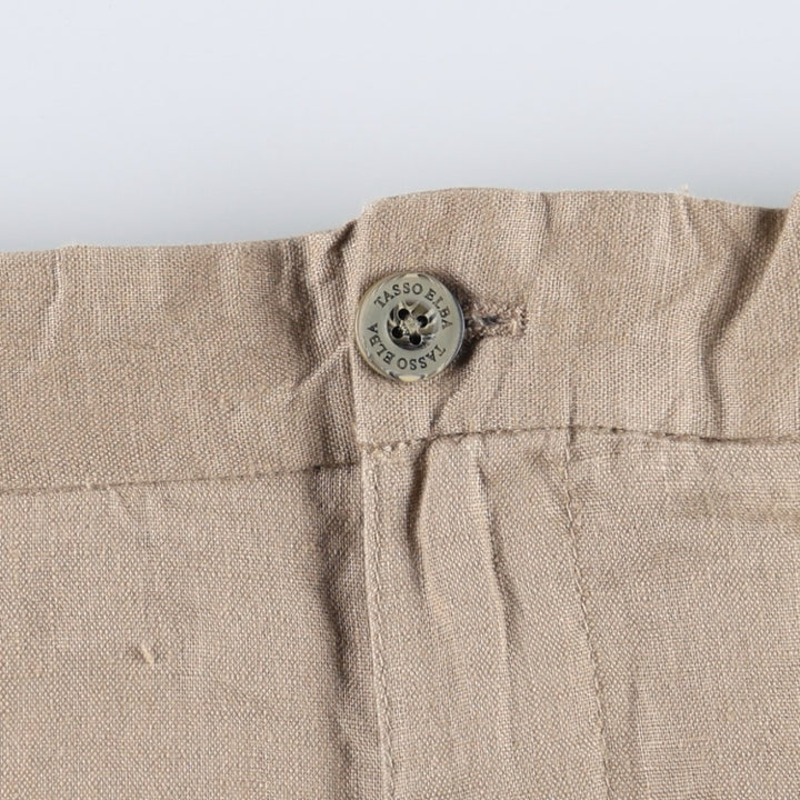 Tasso Elba Shorts, Men's W36 equivalent. linen Beige type Vintage Second Hand