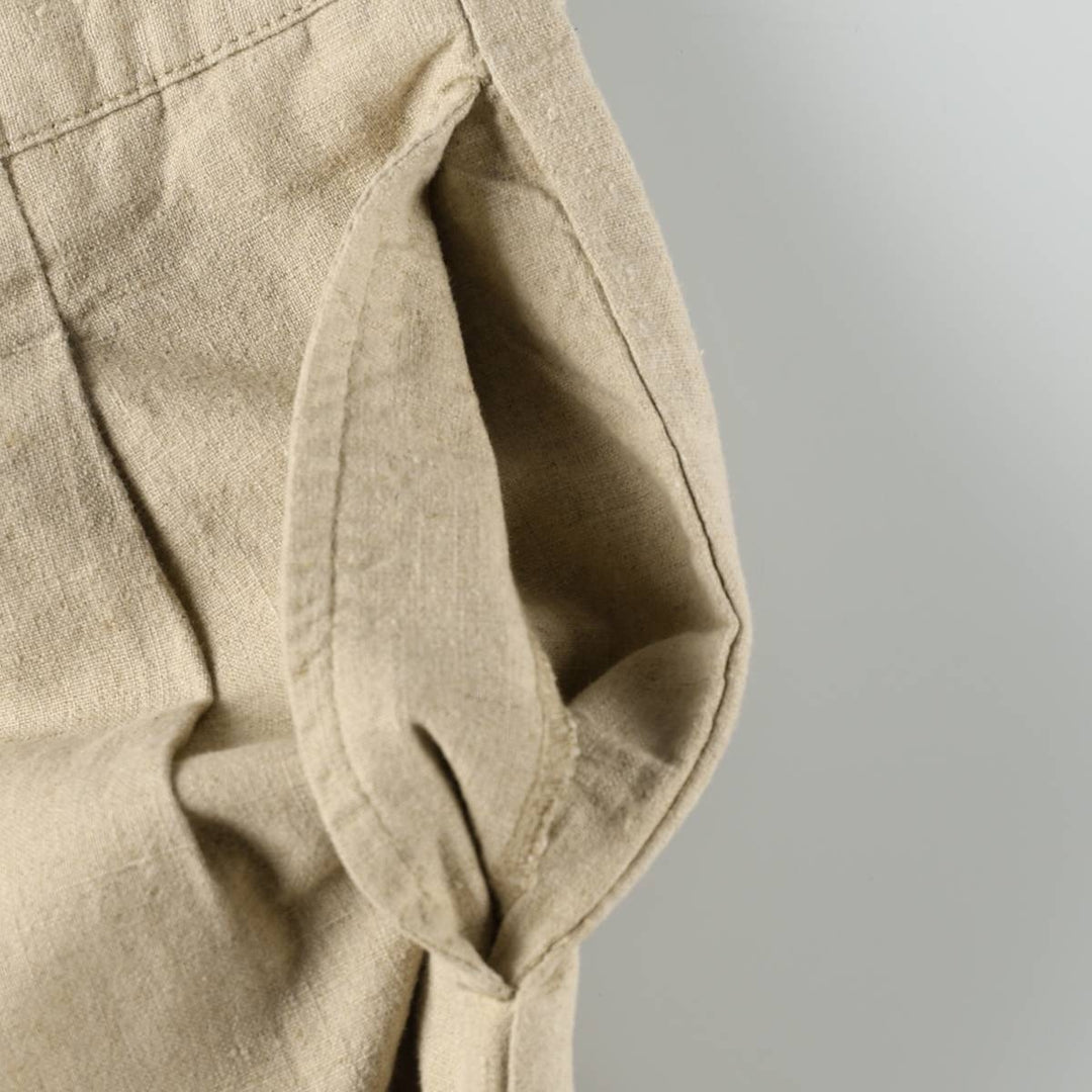 CLUB ROOM Two-Pleat Linen x Cotton Shorts, Men's Size W37 (approx.) linen Khaki type Vintage Second Hand