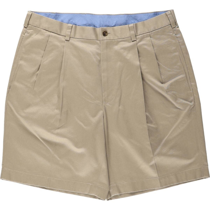 Brooks Brothers 346 Two-Pleat Cotton Shorts, Men's Size W36 (approx.) cotton Beige type Vintage Second Hand