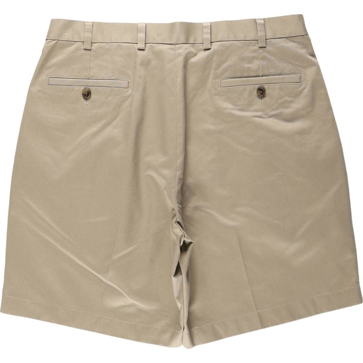 Brooks Brothers 346 Two-Pleat Cotton Shorts, Men's Size W36 (approx.) cotton Beige type Vintage Second Hand
