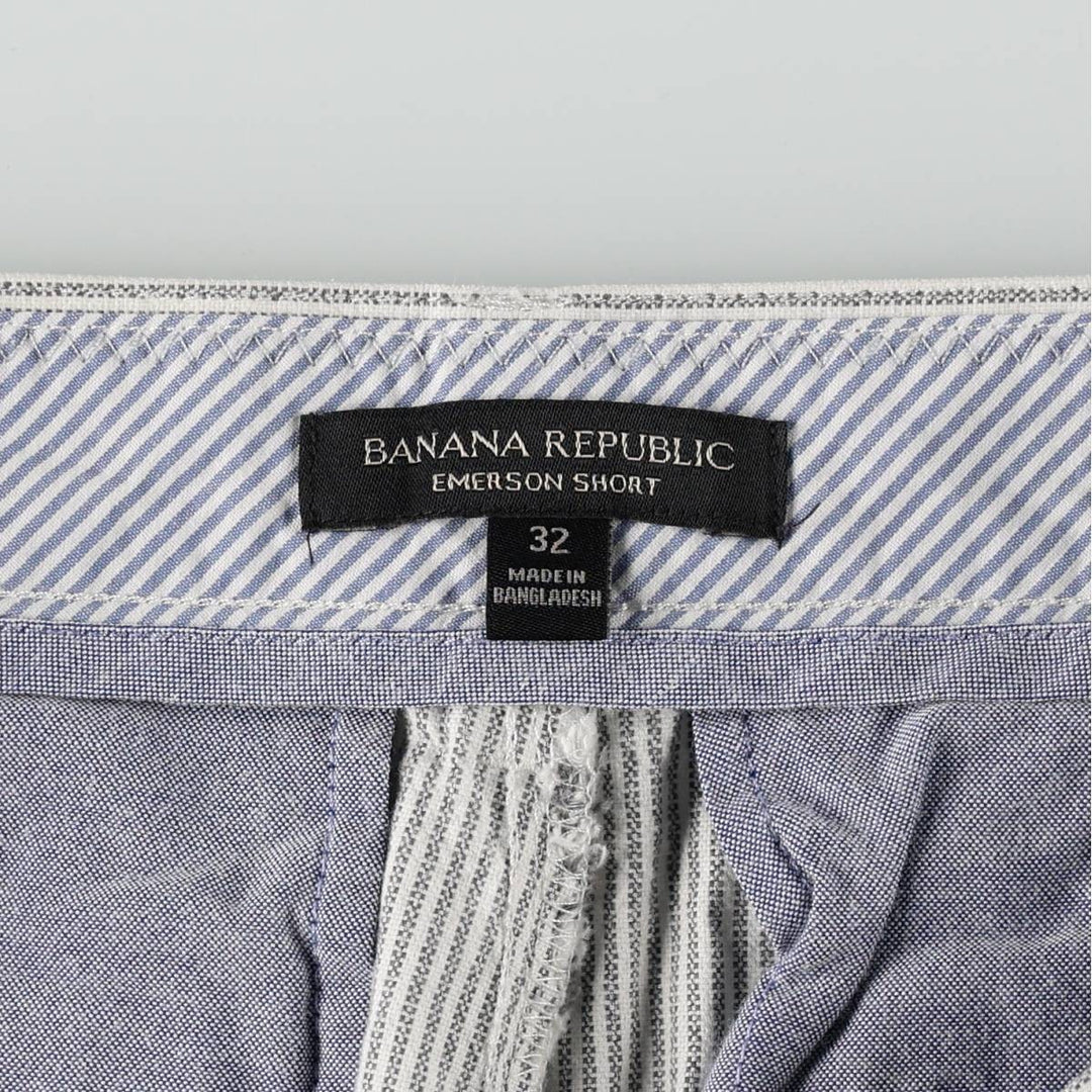 Banana Republic Stripe Pattern Cotton Shorts (Men's W34 equivalent) cotton white type Vintage Second Hand
