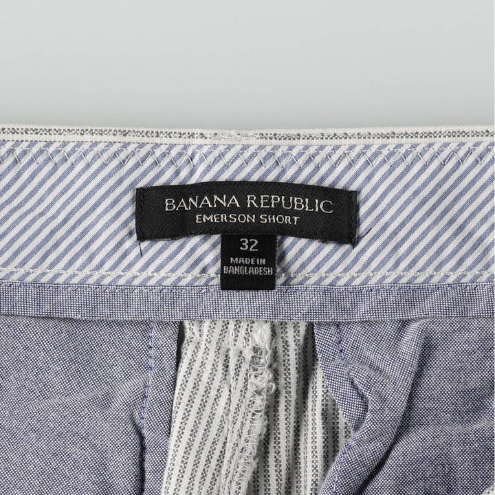 Banana Republic Stripe Pattern Cotton Shorts (Men's W34 equivalent) cotton white type Vintage Second Hand