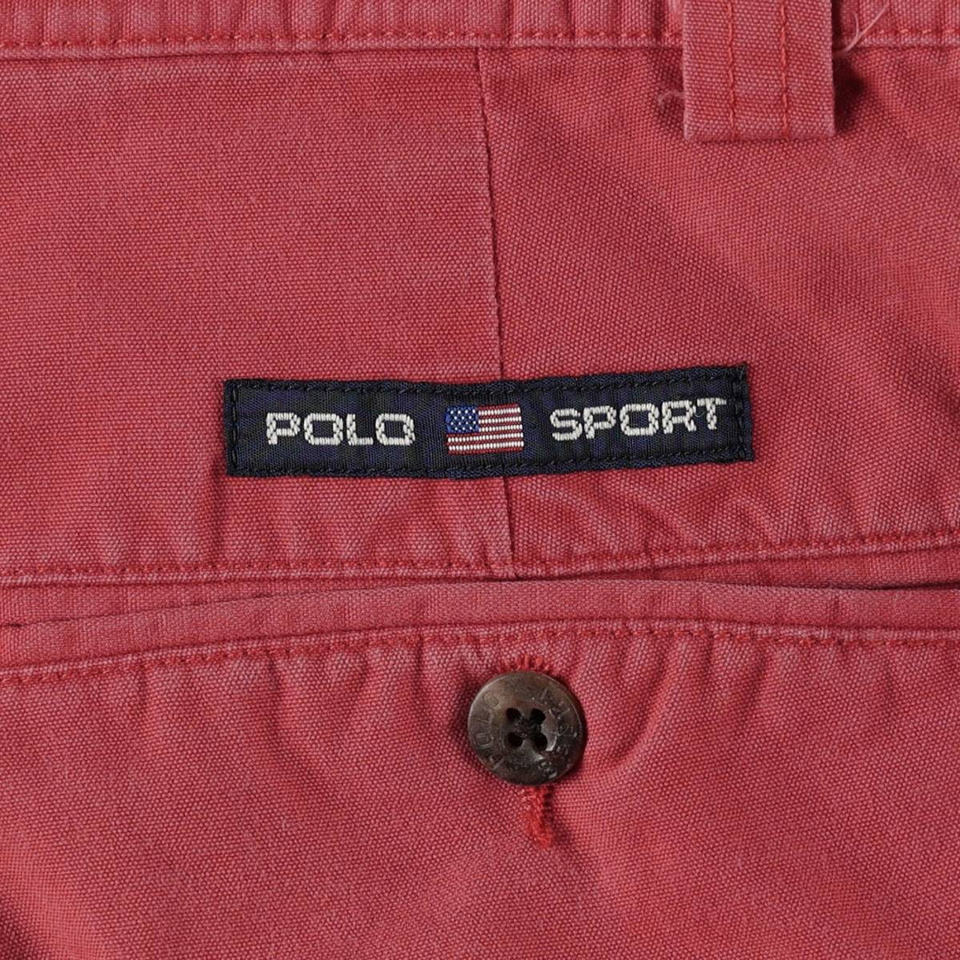 90'S Ralph Lauren Polo Sport One-Pleat Cotton Shorts, Men's Size W34 (approx.), Vintage cotton coral Vintage Second Hand