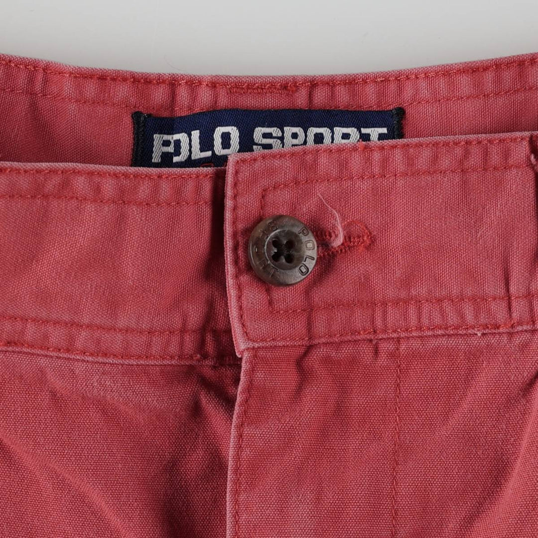 90'S Ralph Lauren Polo Sport One-Pleat Cotton Shorts, Men's Size W34 (approx.), Vintage cotton coral Vintage Second Hand