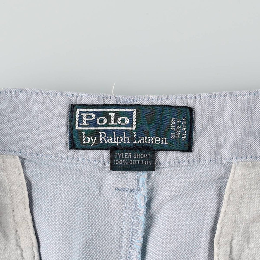 Ralph Lauren POLO by Ralph Lauren TYLER SHORT Two-Pleat Cotton Shorts, Men's Size W30 (approx.) cotton Blue type light blue Vintage Second Hand