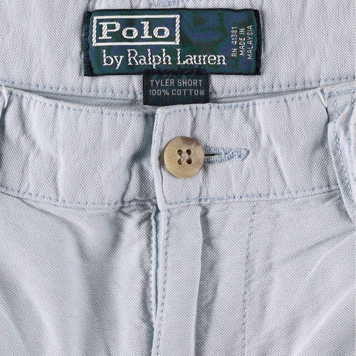 Ralph Lauren POLO by Ralph Lauren TYLER SHORT Two-Pleat Cotton Shorts, Men's Size W30 (approx.) cotton Blue type light blue Vintage Second Hand