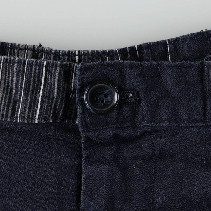 90'S Calvin Klein multi-stripe cotton shorts, men's size W35 (approx.) cotton navy blue type Vintage Second Hand
