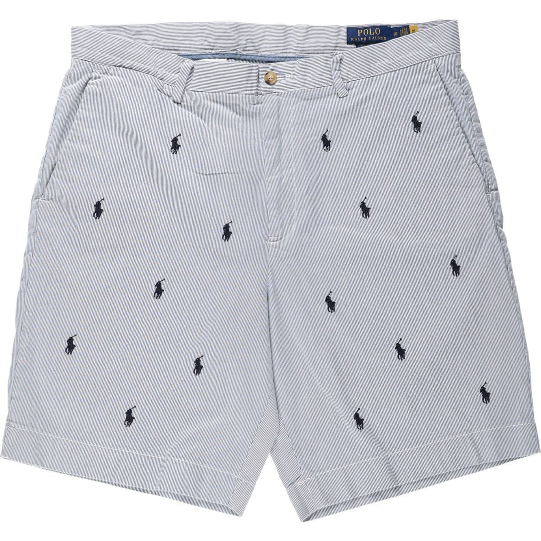 Ralph Lauren POLO RALPH LAUREN CLASSIC FIT Stripe Pattern Cotton Shorts (Men's W37 equivalent) cotton Blue type light blue Vintage Second Hand