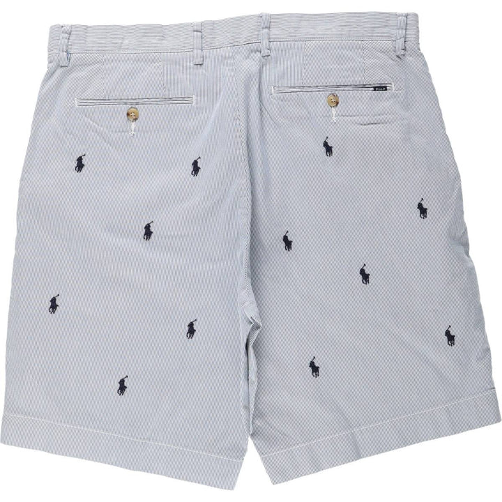 Ralph Lauren POLO RALPH LAUREN CLASSIC FIT Stripe Pattern Cotton Shorts (Men's W37 equivalent) cotton Blue type light blue Vintage Second Hand