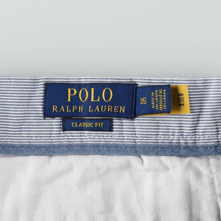 Ralph Lauren POLO RALPH LAUREN CLASSIC FIT Stripe Pattern Cotton Shorts (Men's W37 equivalent) cotton Blue type light blue Vintage Second Hand