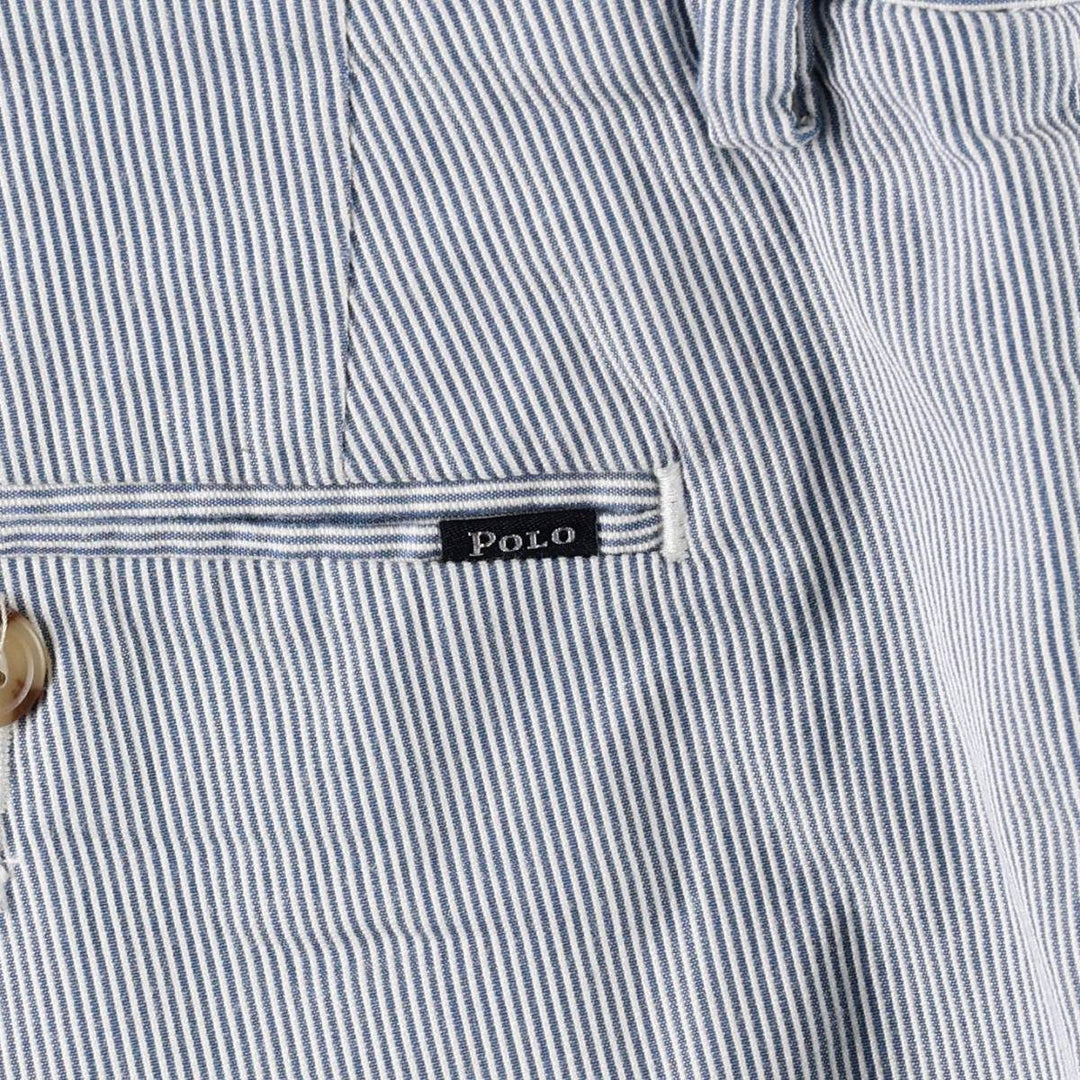 Ralph Lauren POLO RALPH LAUREN CLASSIC FIT Stripe Pattern Cotton Shorts (Men's W37 equivalent) cotton Blue type light blue Vintage Second Hand