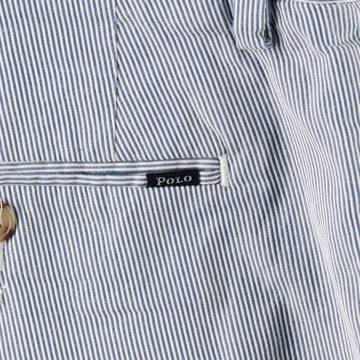 Ralph Lauren POLO RALPH LAUREN CLASSIC FIT Stripe Pattern Cotton Shorts (Men's W37 equivalent) cotton Blue type light blue Vintage Second Hand