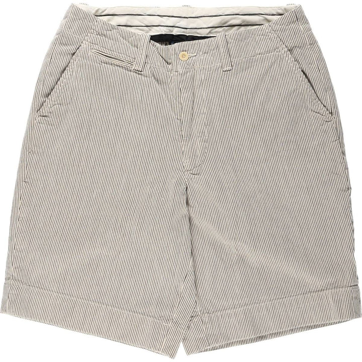 Ralph Lauren POLO by Ralph Lauren Stripe Pattern Cotton Shorts, Men's Size W34 (approx.) cotton navy blue type Vintage Second Hand