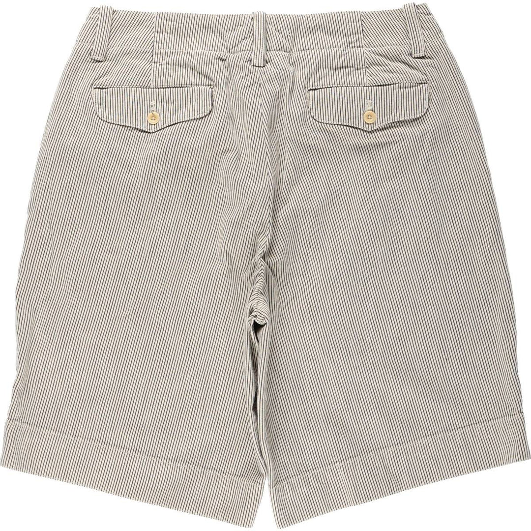 Ralph Lauren POLO by Ralph Lauren Stripe Pattern Cotton Shorts, Men's Size W34 (approx.) cotton navy blue type Vintage Second Hand