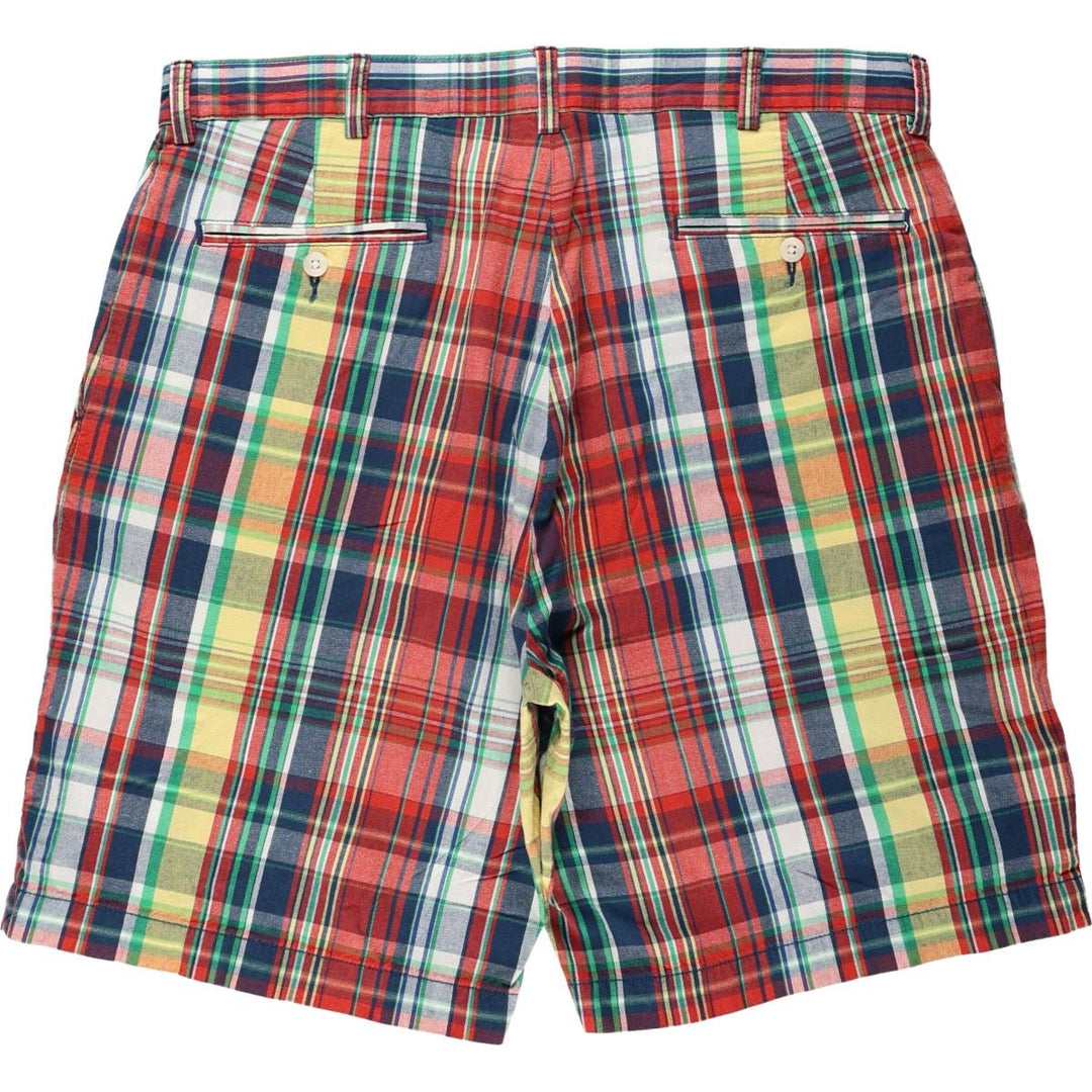 Ralph Lauren POLO by Ralph Lauren Check Pattern Madras Check Cotton Shorts Men's W35 (approx.) cotton red type Vintage Second Hand