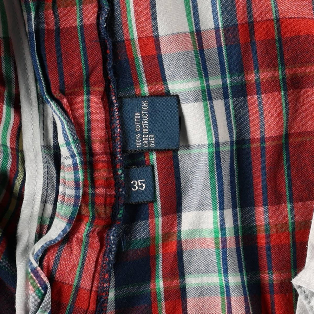 Ralph Lauren POLO by Ralph Lauren Check Pattern Madras Check Cotton Shorts Men's W35 (approx.) cotton red type Vintage Second Hand