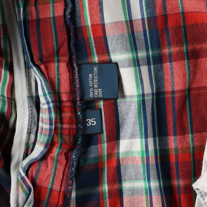 Ralph Lauren POLO by Ralph Lauren Check Pattern Madras Check Cotton Shorts Men's W35 (approx.) cotton red type Vintage Second Hand