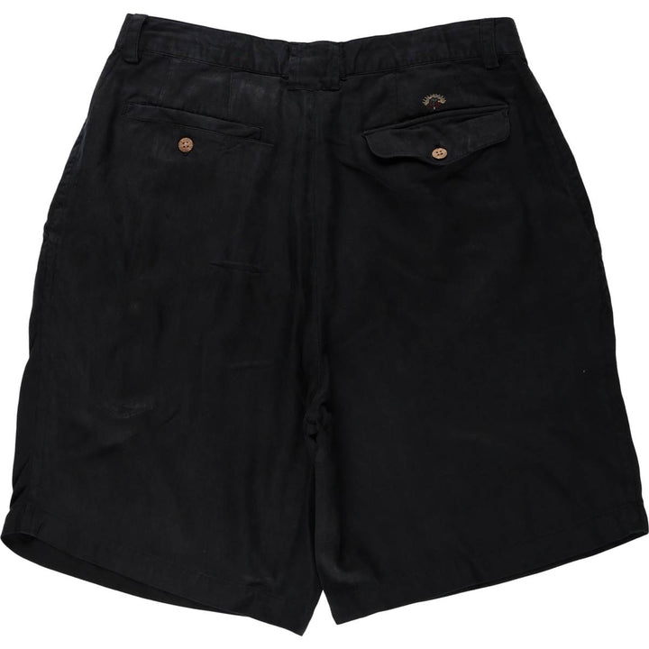 Tommy Bahama Relax Two-Pleat Shorts, Men's Size W34 (approx.) silk black type Vintage Second Hand