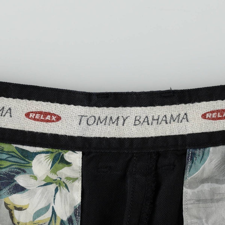 Tommy Bahama Relax Two-Pleat Shorts, Men's Size W34 (approx.) silk black type Vintage Second Hand