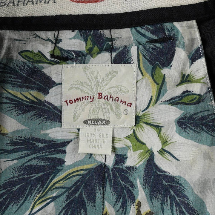 Tommy Bahama Relax Two-Pleat Shorts, Men's Size W34 (approx.) silk black type Vintage Second Hand