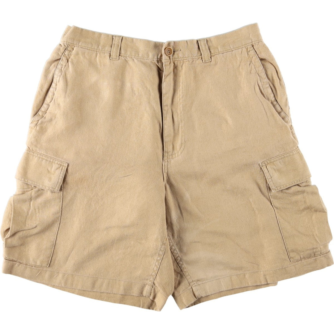 90'S J.Crew Shorts, Cargo Pants, Men's Size W32 (approx.), Vintage linen Beige type Vintage Second Hand