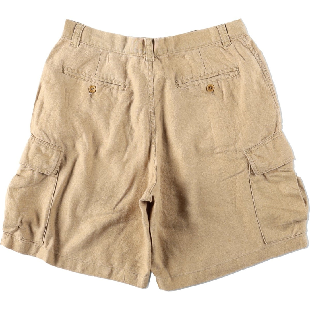 90'S J.Crew Shorts, Cargo Pants, Men's Size W32 (approx.), Vintage linen Beige type Vintage Second Hand