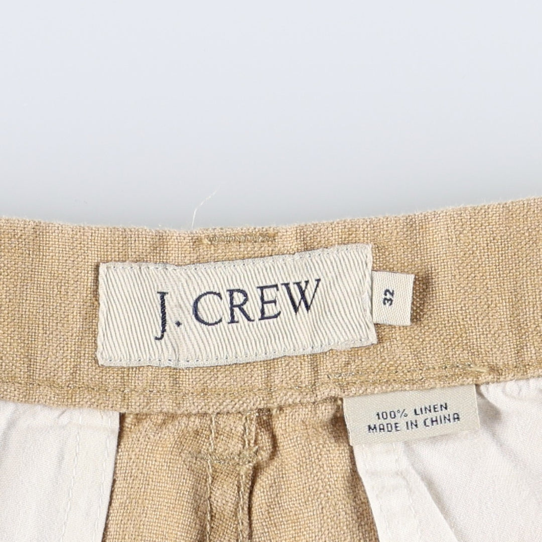90'S J.Crew Shorts, Cargo Pants, Men's Size W32 (approx.), Vintage linen Beige type Vintage Second Hand