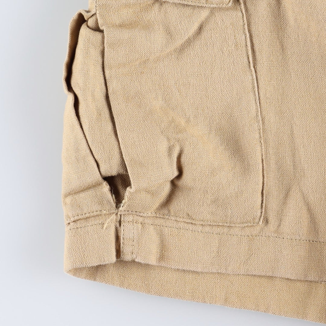 90'S J.Crew Shorts, Cargo Pants, Men's Size W32 (approx.), Vintage linen Beige type Vintage Second Hand