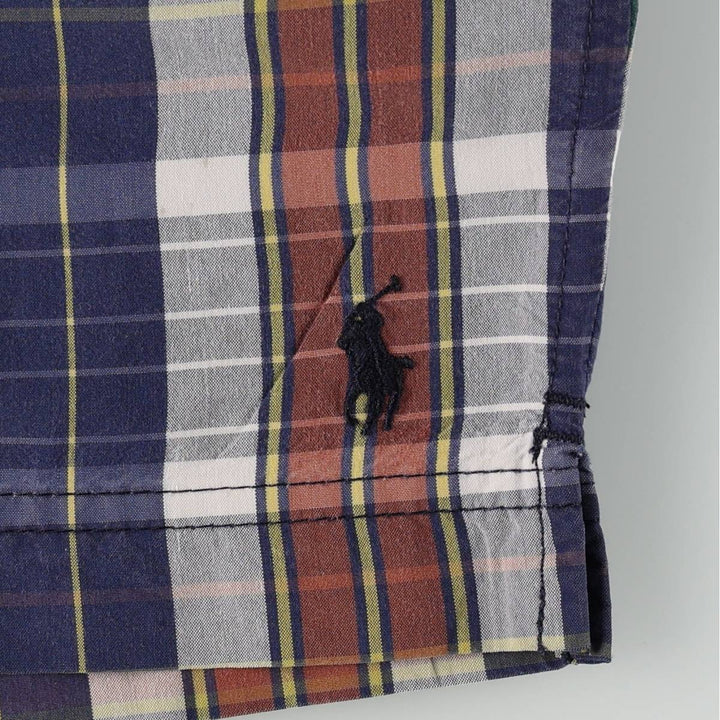 Ralph Lauren POLO SPORT Check Pattern Swim Shorts (Men's Size M) cotton navy blue type Vintage Second Hand