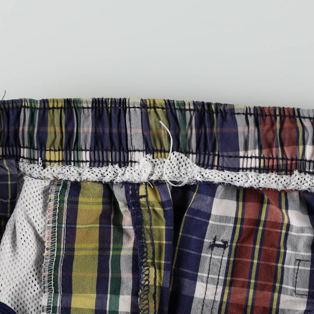 Ralph Lauren POLO SPORT Check Pattern Swim Shorts (Men's Size M) cotton navy blue type Vintage Second Hand