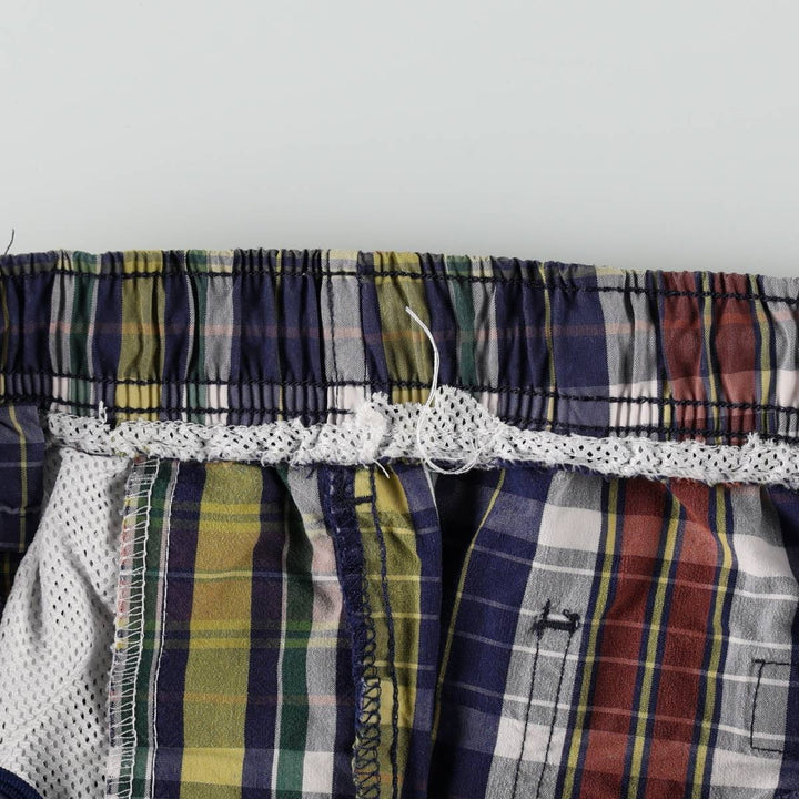 Ralph Lauren POLO SPORT Check Pattern Swim Shorts (Men's Size M) cotton navy blue type Vintage Second Hand