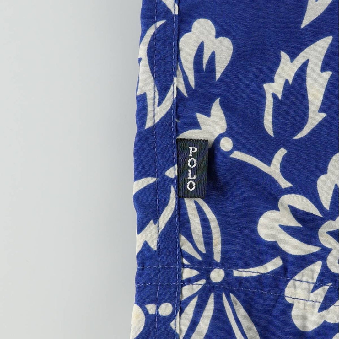 Ralph Lauren POLO SPORT all-over floral print swim shorts, men's size XL equivalent. Nylon blue type Vintage Second Hand